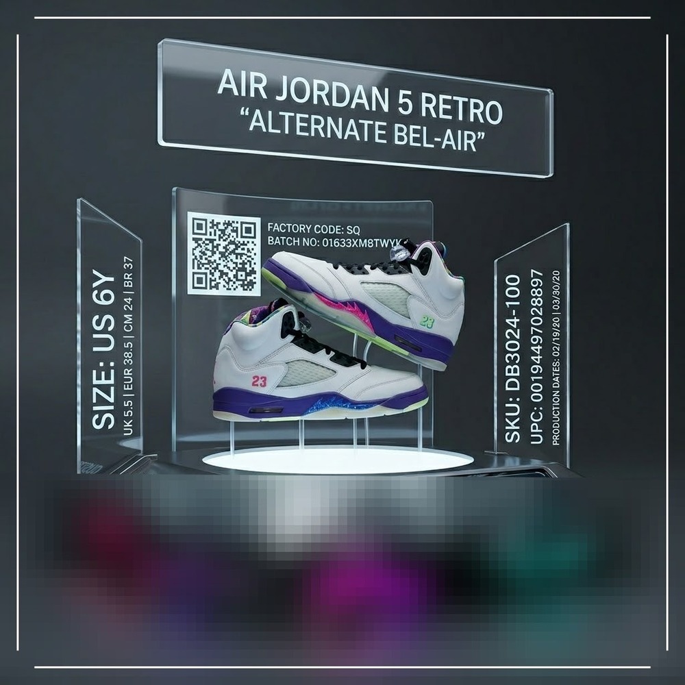 Jordan Air‎ Jordan 5 Retro Alternate Bel-Air DB3024-100 6Y 7.5W